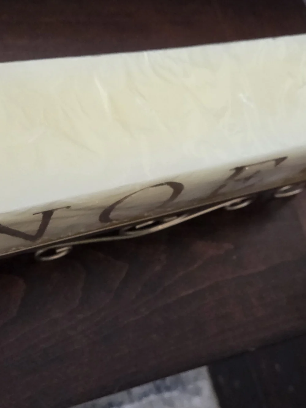 NOEL Ivory Decorative Candle with Gold Scroll Holder - Home Accents